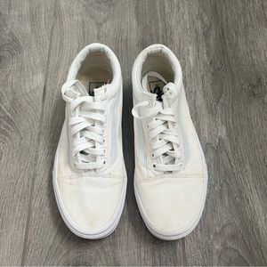 All White Old Skool Vans